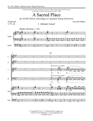 Book cover for A Sacred Place: 3. Alleluia! Amen! (Organ/Choral Score)