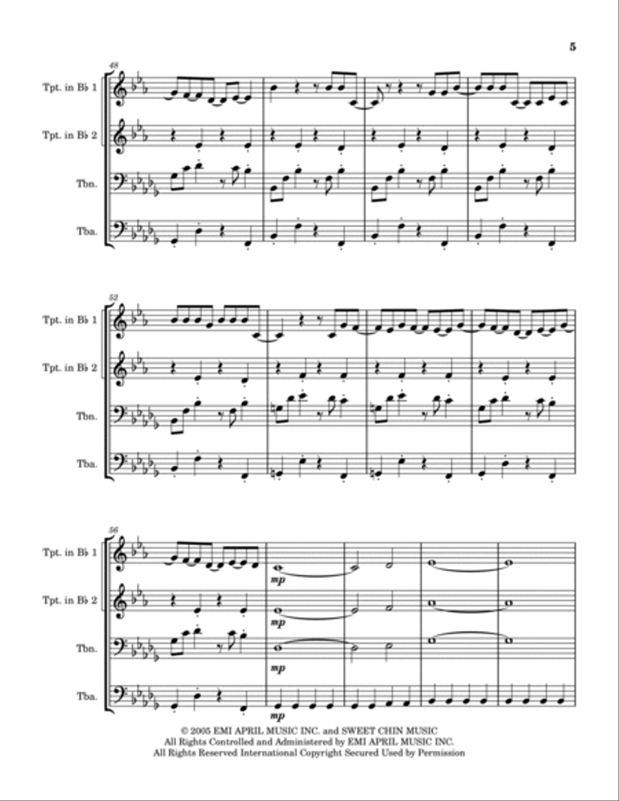 I Write Sins Not Tragedies Brass Ensemble scores gallery preview page 5