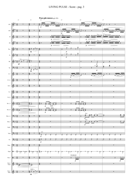 LIVING PULSE for Saxophone Quartet and Concert Band/Wind Ensemble Concert Band - Digital Sheet Music