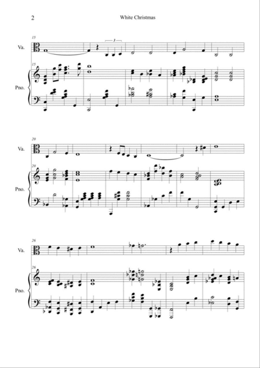 I'm Dreaming Of A White Christmas Viola scores gallery preview page 2