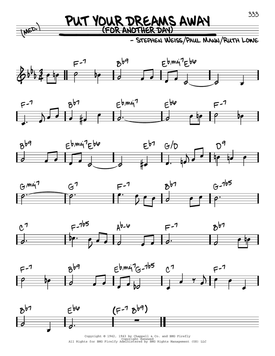 Put Your Dreams Away (For Another Day) Piano scores gallery preview page 1