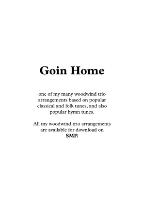 Book cover for Goin Home, for Woodwind Trio
