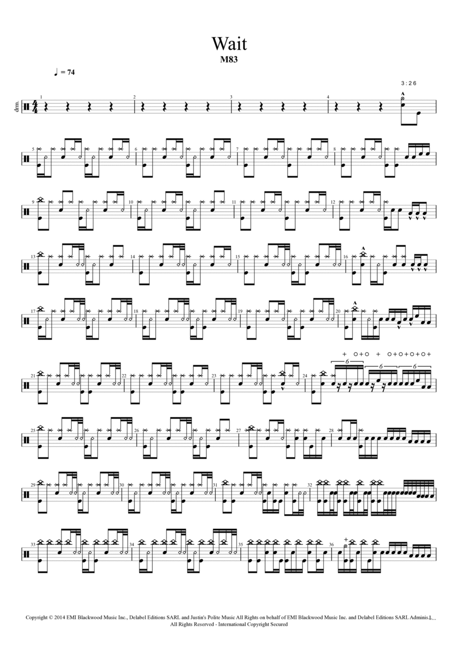 Wait Drum Set scores gallery preview page 1