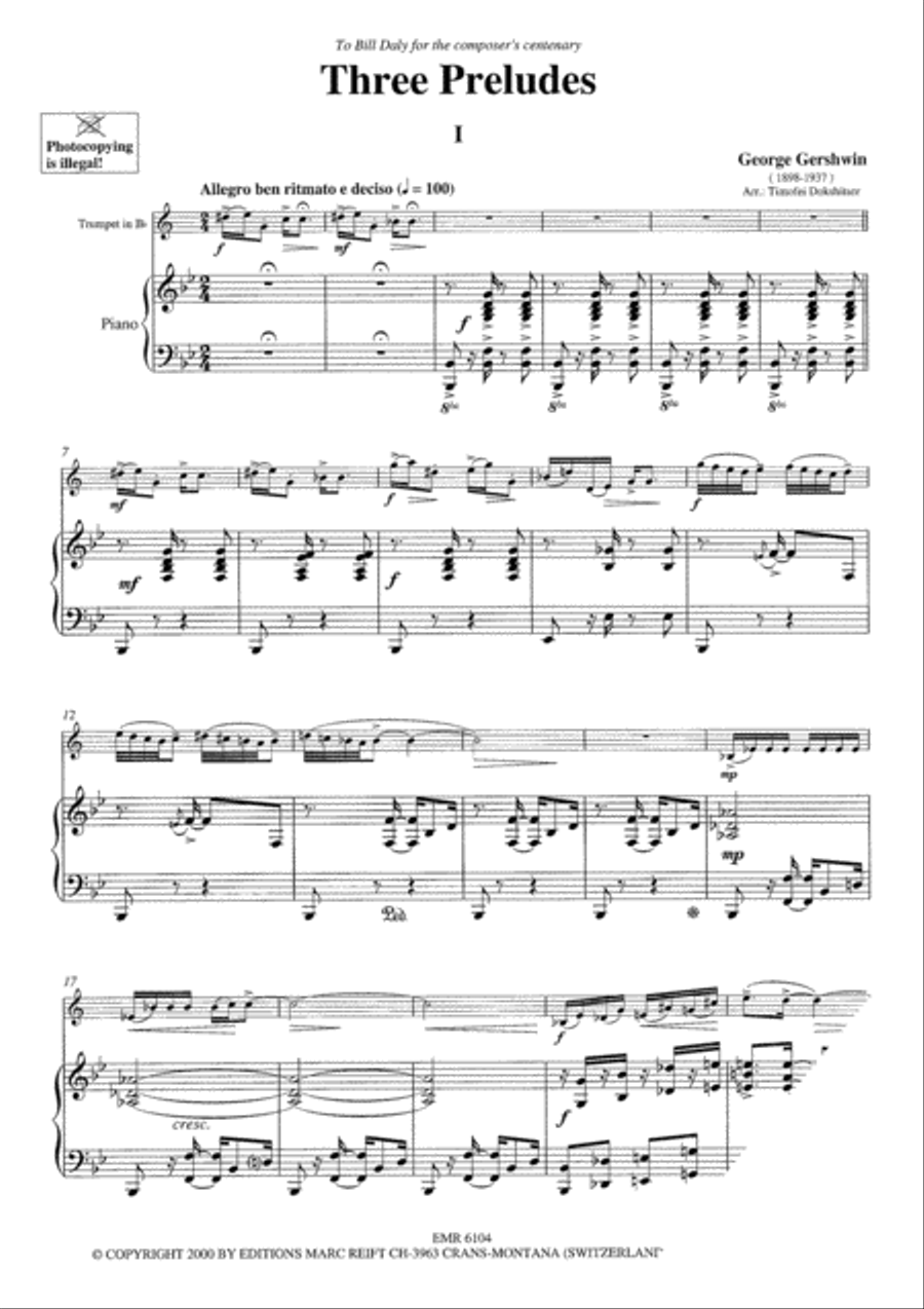 Three Preludes Cornet scores gallery preview page 3