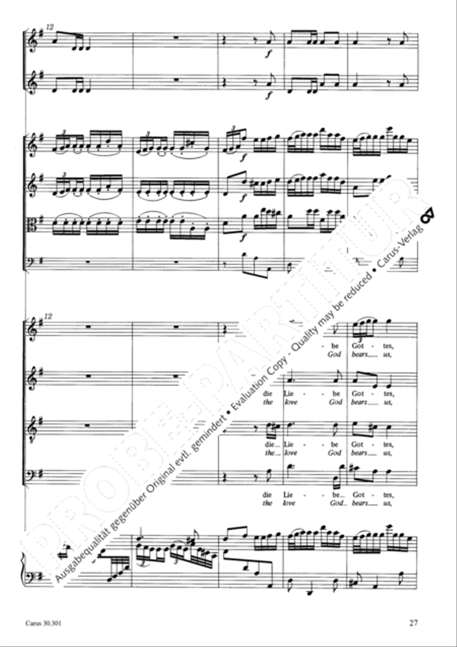 The love God bears us (Die Liebe Gottes ist ausgegossen) 4-Part scores gallery preview page 27