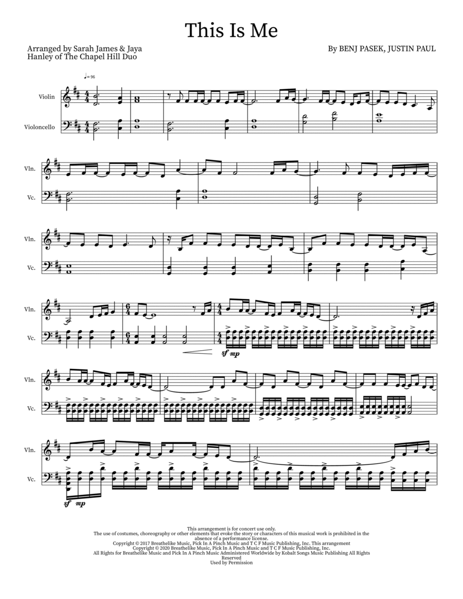 This Is Me This Is Me String Duet scores gallery preview page 1