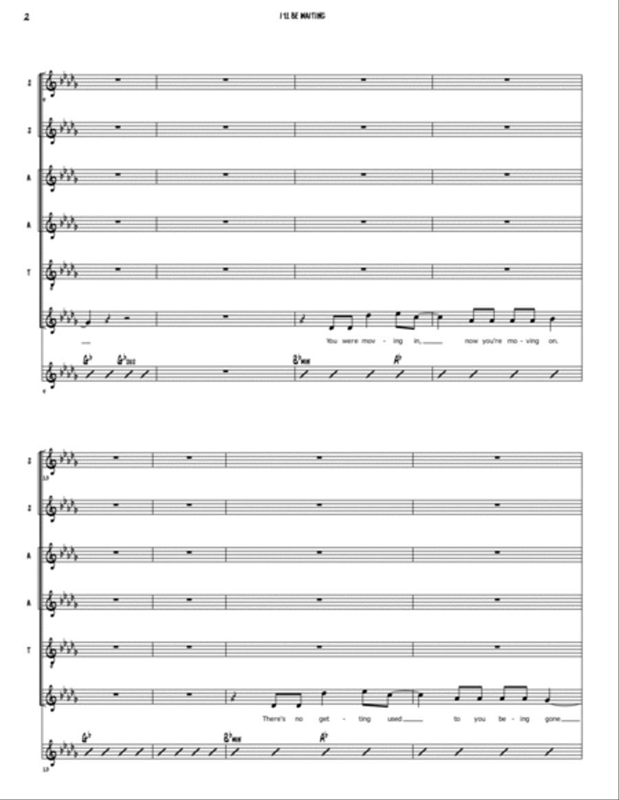 I'll Be Waiting I'll Be Waiting 4-Part scores gallery preview page 2
