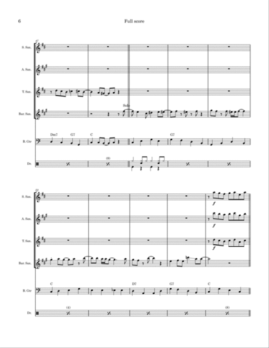 The Glow Worm Saxophone Quartet scores gallery preview page 6