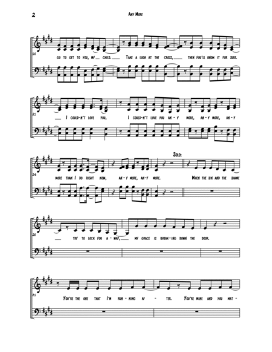 Any More Any More 4-Part scores gallery preview page 2
