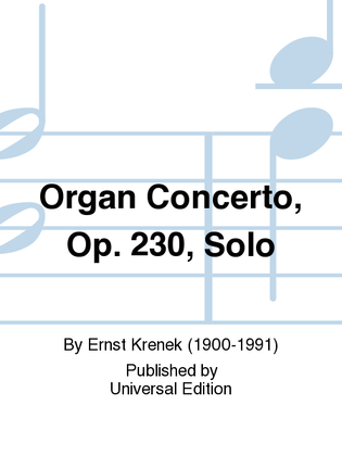 Book cover for Organ Concerto, Op. 230, Solo