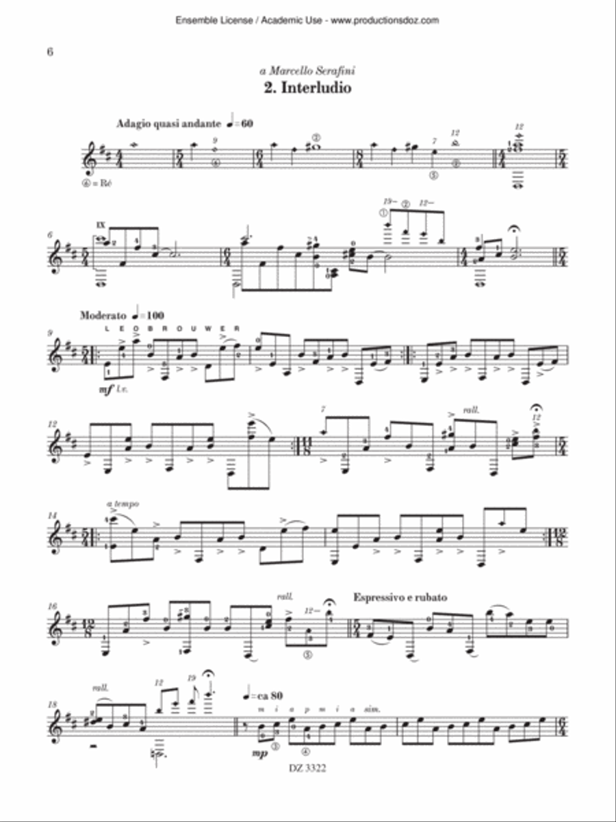 Omaggio a Leo Brouwer Omaggio a Leo Brouwer Classical Guitar scores gallery preview page 6