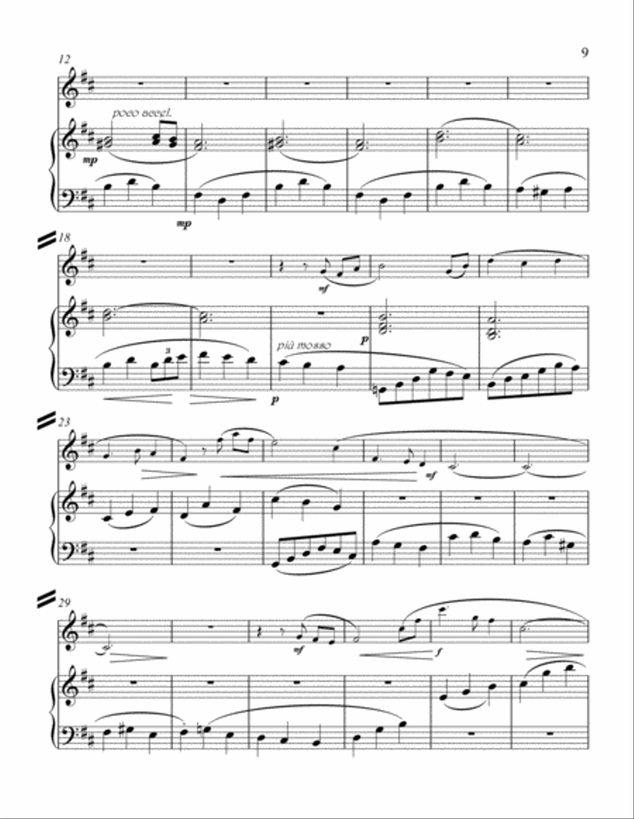 Sonatina Op. 11 soprano saxophone and piano second movement. Soprano Saxophone scores gallery preview page 2