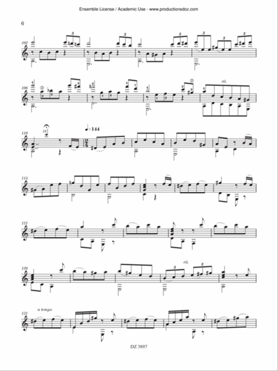 Evocaciones Classical Guitar scores gallery preview page 6