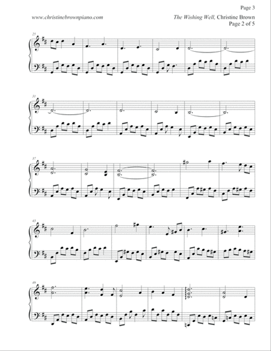 Solo Piano - THE WISHING WELL Songbook - Christine Brown Piano Solo scores gallery preview page 4