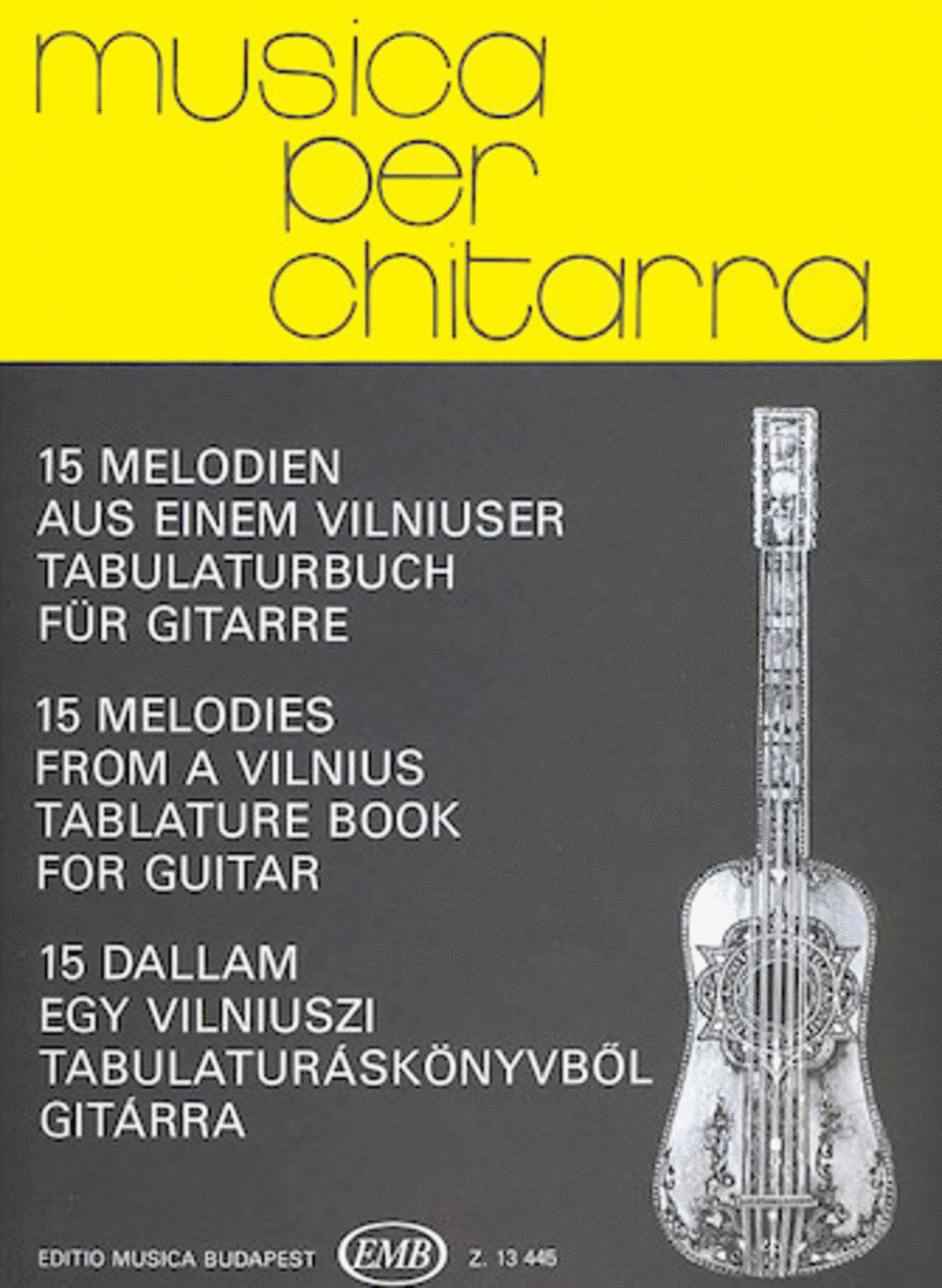 15 Melodies From A Vilnius Tabulature Book Classical Guitar scores gallery preview page 1
