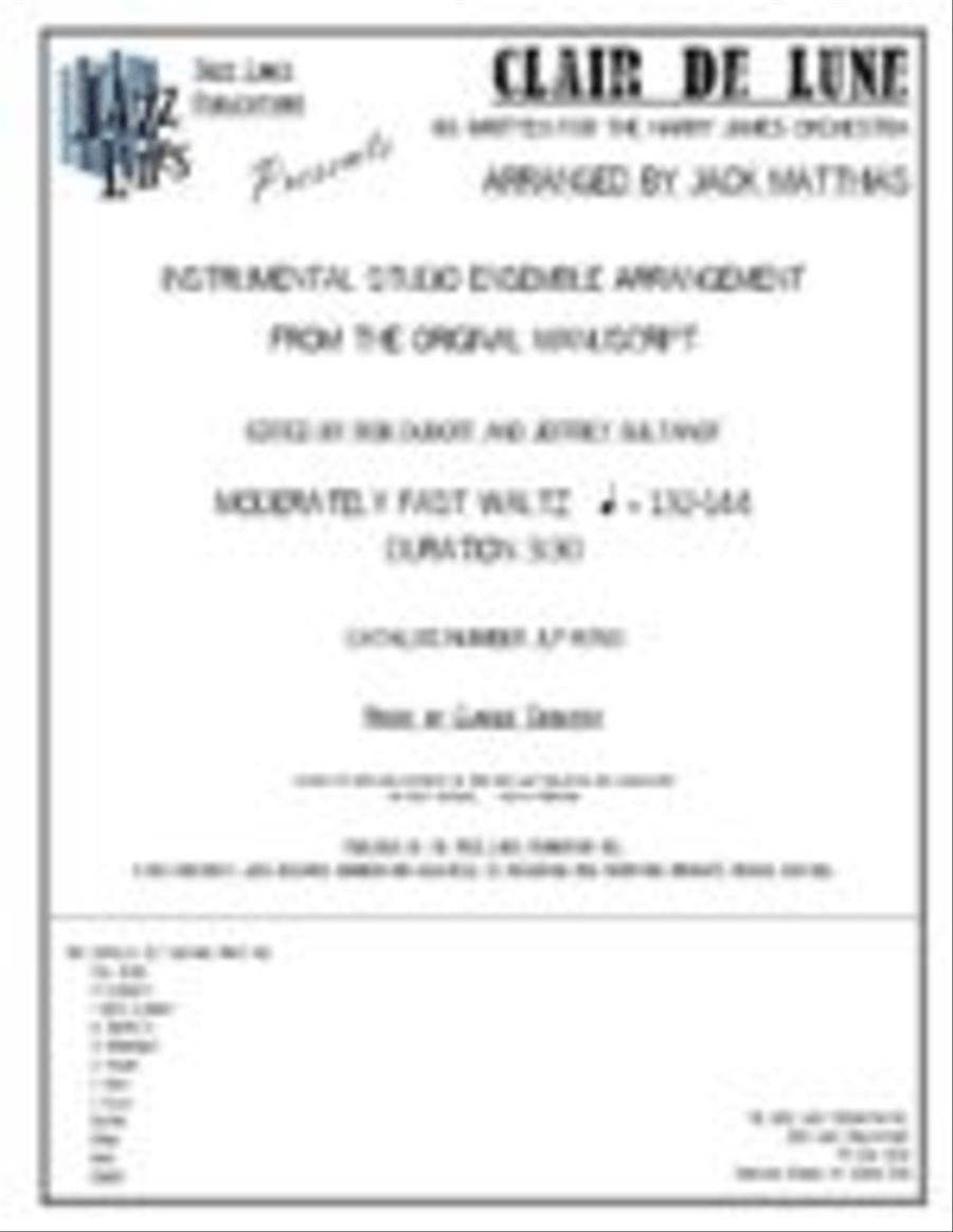 Clair De Lune Big Band scores gallery preview page 1