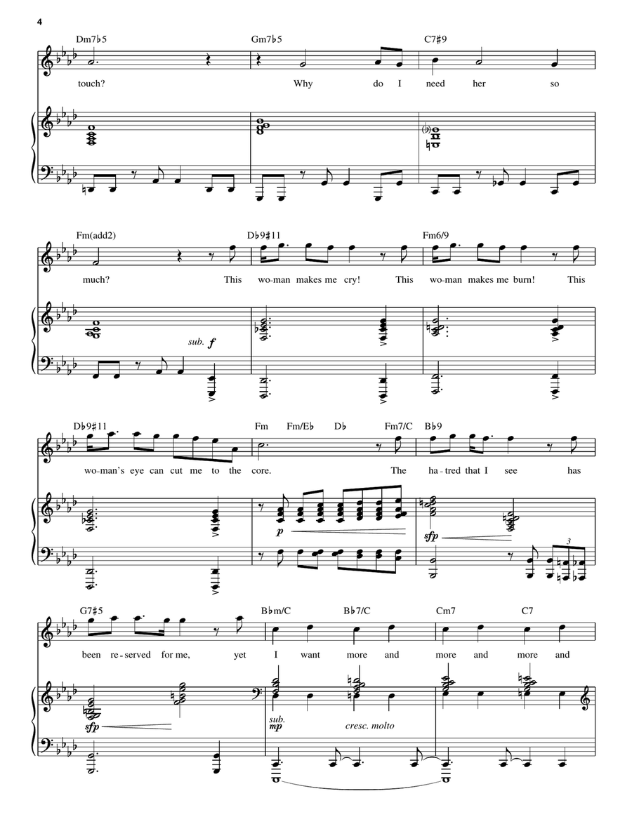 What Is It About Her? Piano, Vocal, Guitar scores gallery preview page 4