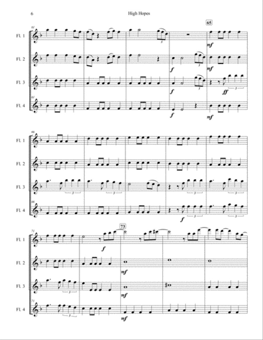 High Hopes High Hopes Woodwind Quartet scores gallery preview page 6