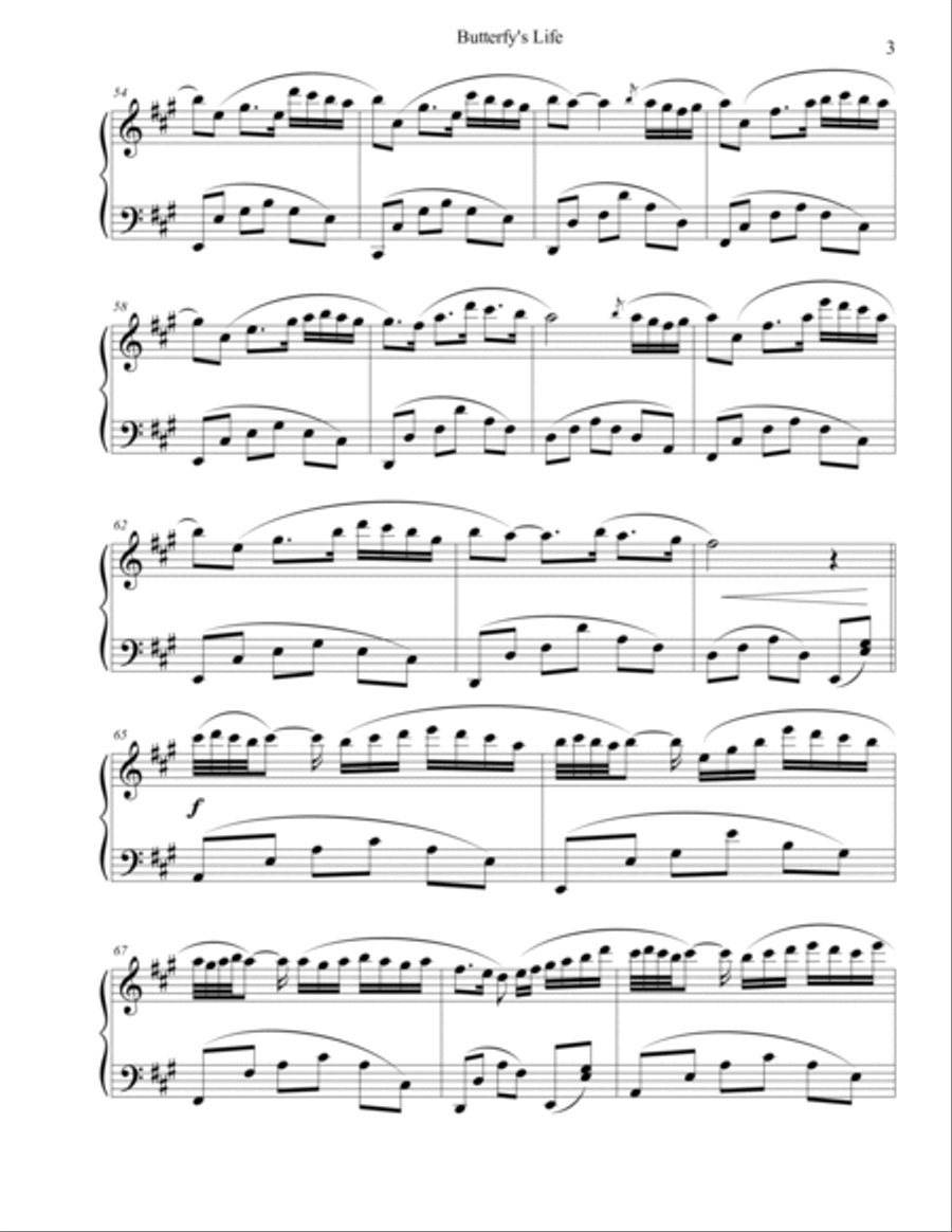 Butterfly's Life (Solo Piano) Piano Solo scores gallery preview page 3