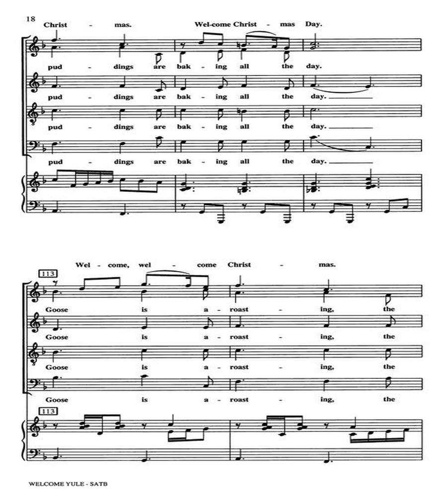 Welcome Yule 4-Part scores gallery preview page 7