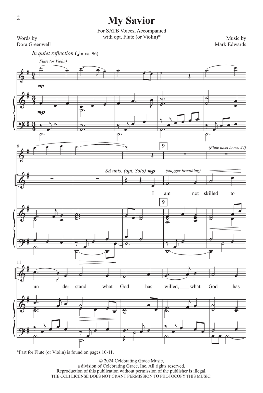 My Savior 4-Part scores gallery preview page 2