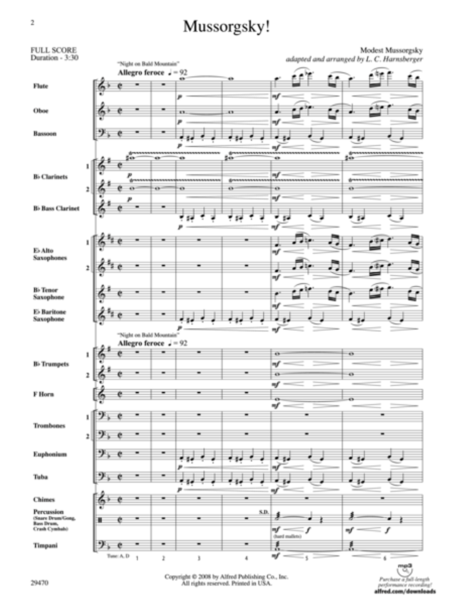 Mussorgsky! (Score only) Mussorgsky! (Score only) Concert Band scores gallery preview page 2