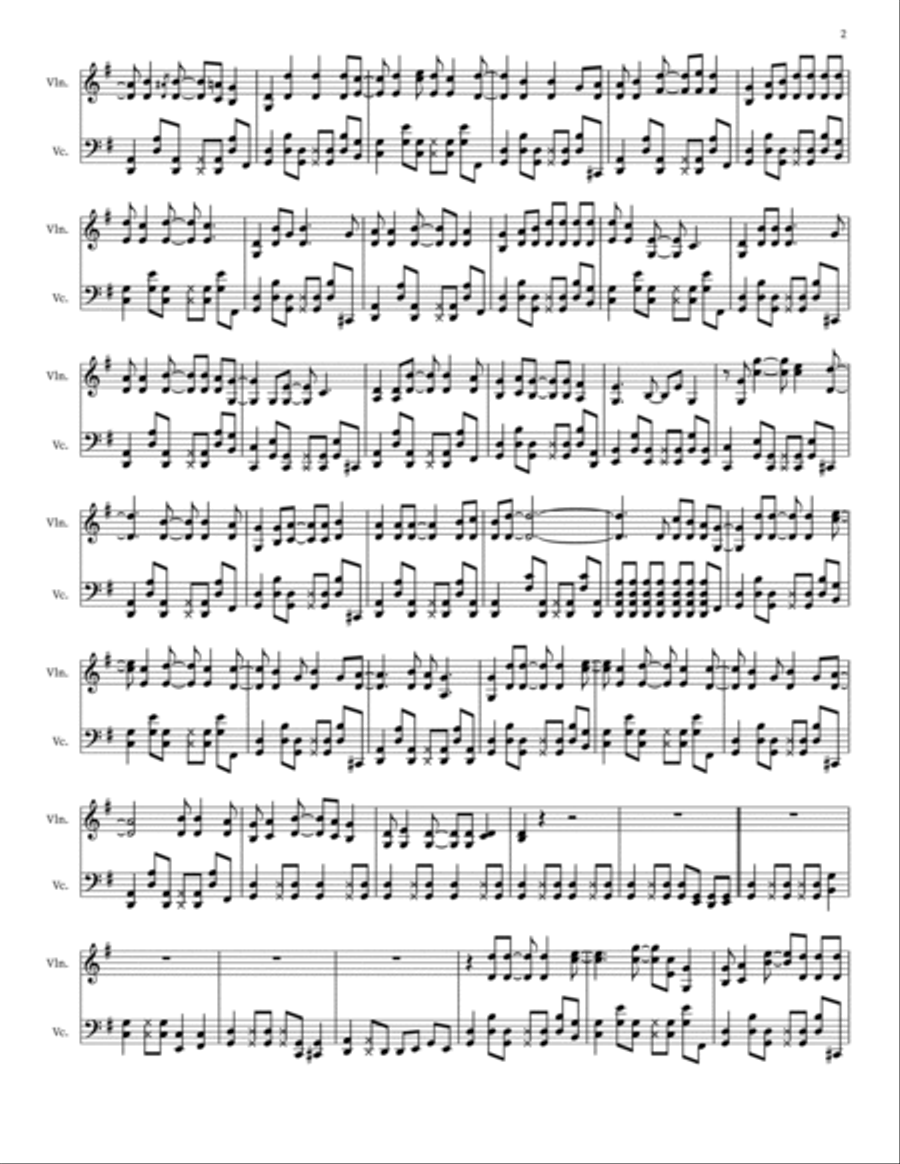 Brown Eyed Girl String Duet scores gallery preview page 2