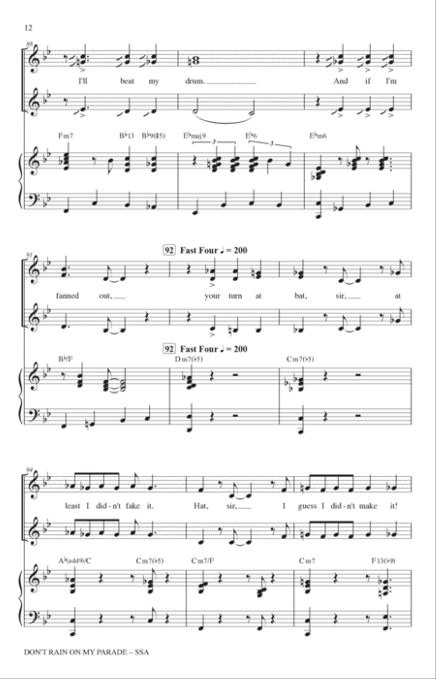 Don't Rain On My Parade (from Funny Girl) (arr. Mark Brymer) SSA scores gallery preview page 11