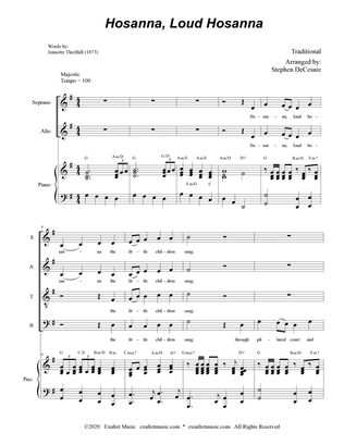Book cover for Hosanna, Loud Hosanna (Vocal Quartet (SATB) - Piano accompaniment)