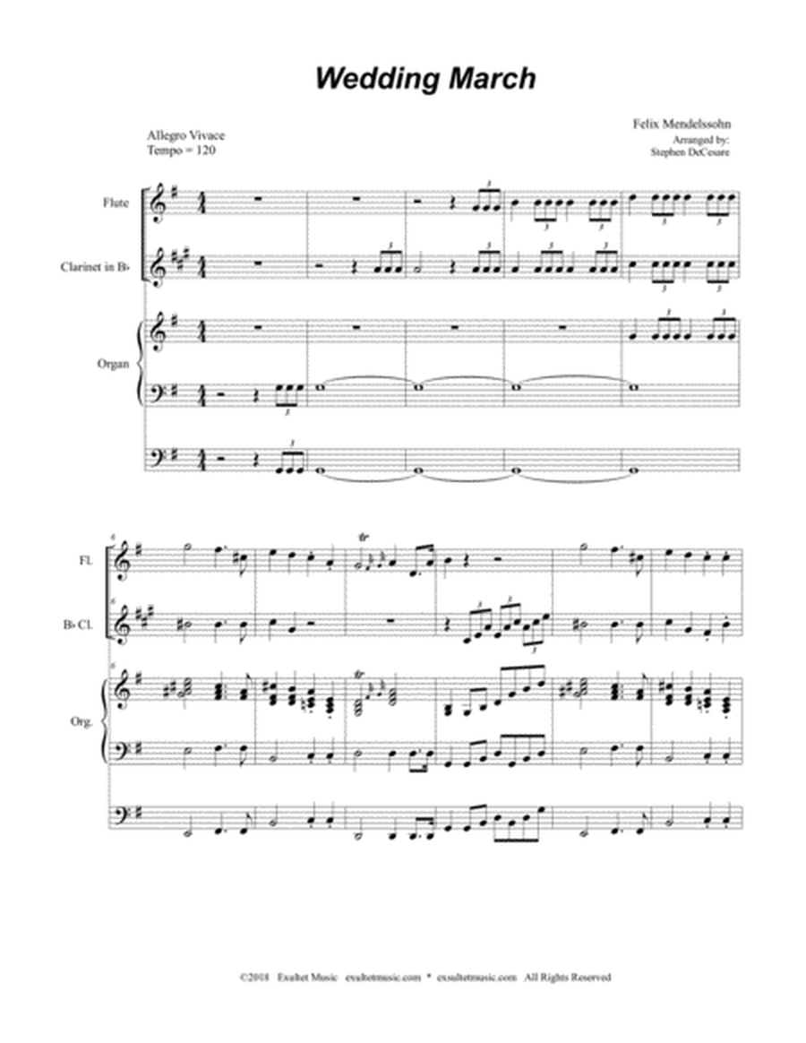 Wedding March (Duet for Flute and Bb-Clarinet) image number null