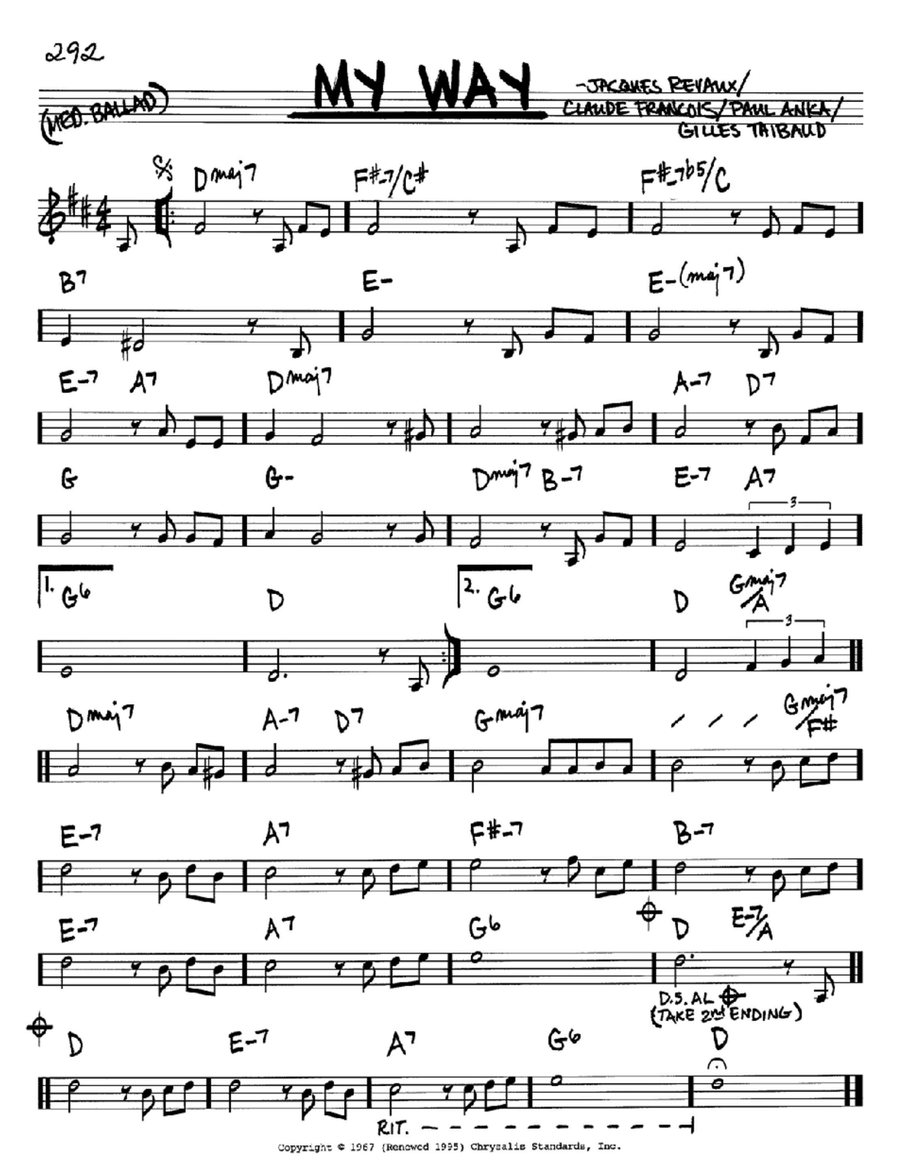 My Way B-Flat Instrument scores gallery preview page 1