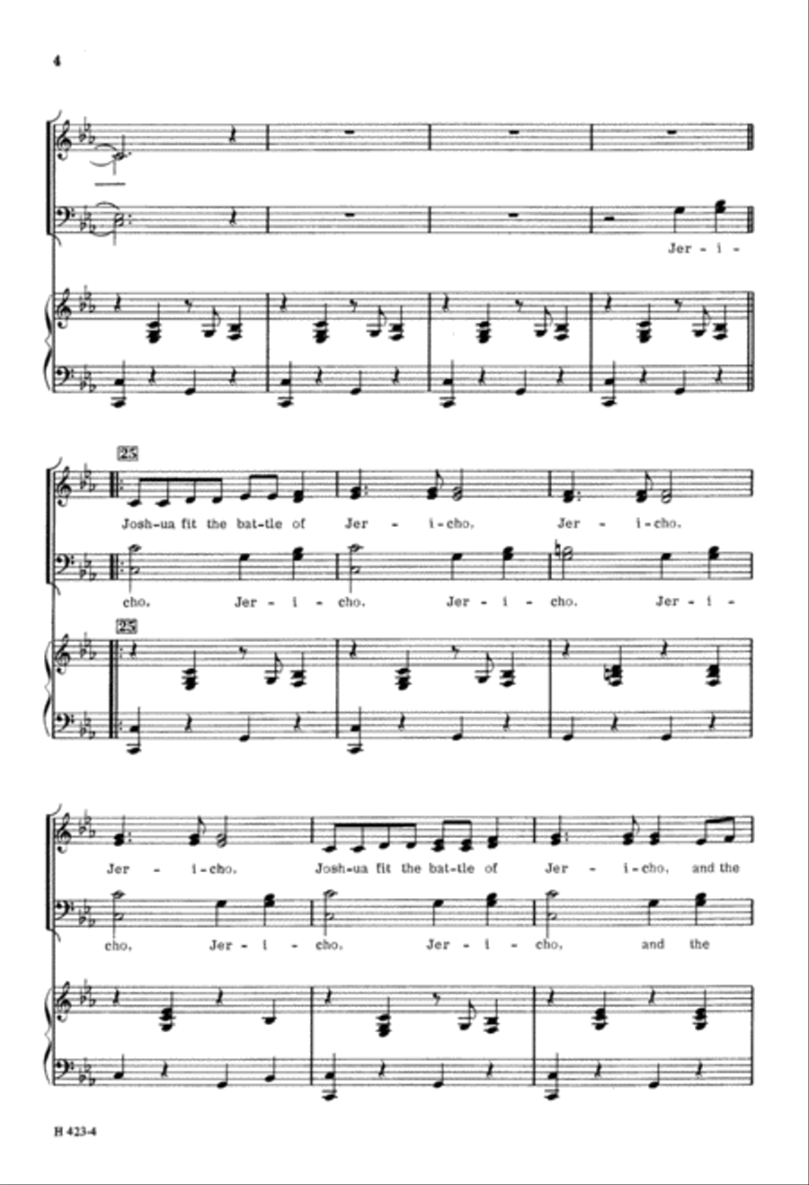 Joshua Fit the Battle of Jericho 4-Part scores gallery preview page 5