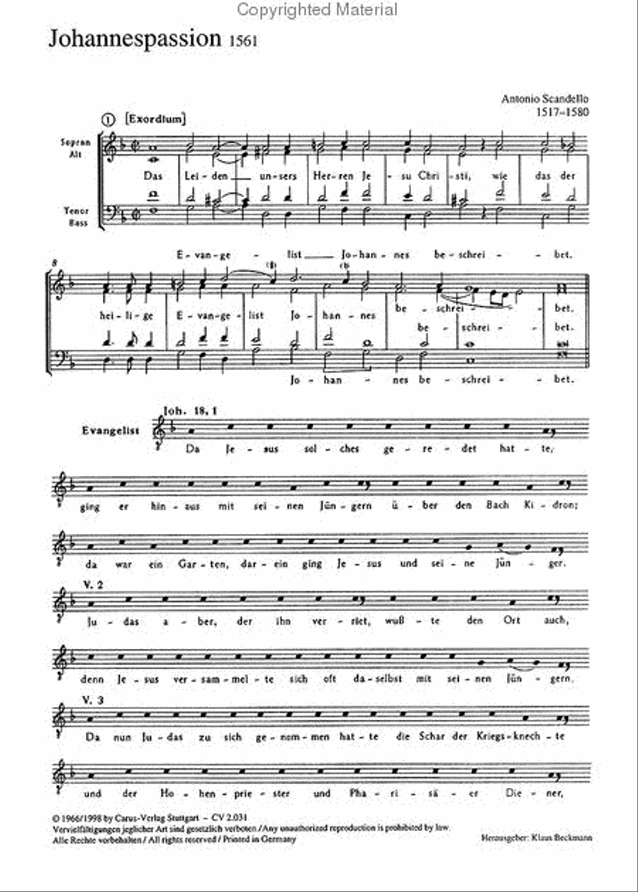 St. John Passion (Johannes-Passion) SSATB scores gallery preview page 2