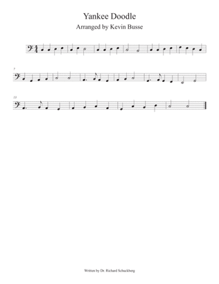 Yankee Doodle (Easy key of C) - Cello