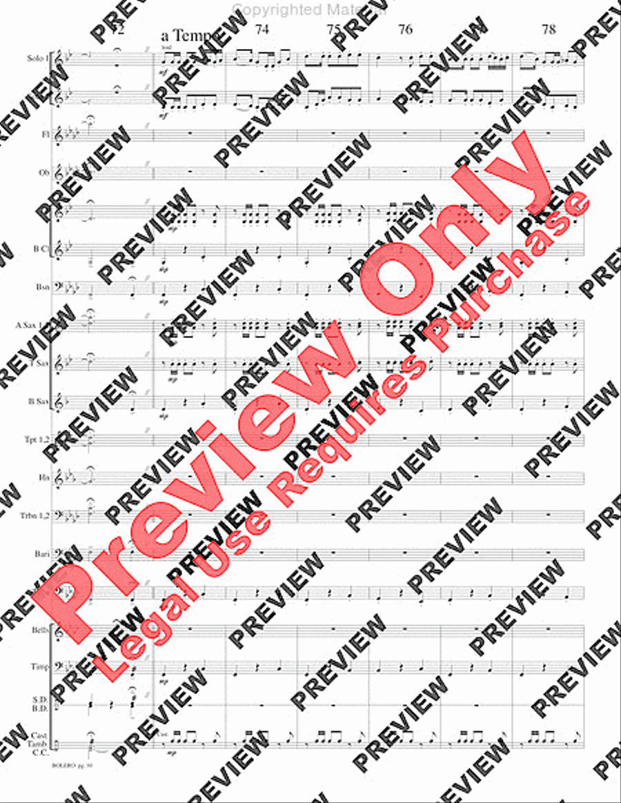 Bolero Bolero Concert Band scores gallery preview page 13