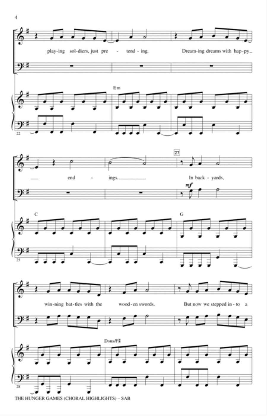 The Hunger Games (Choral Highlights) 3-Part scores gallery preview page 3