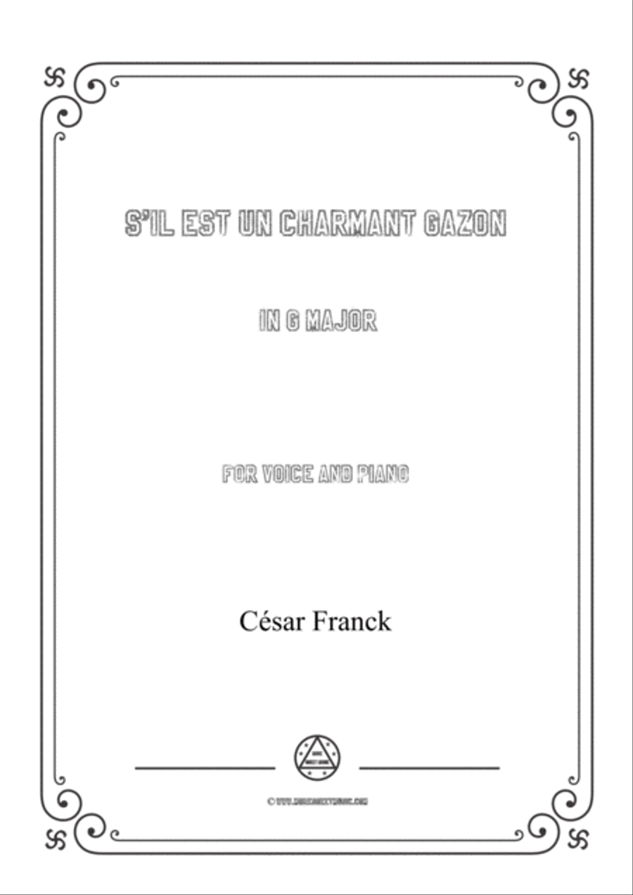 Franck-S'il est un charmant gazon in G Major,for voice and piano Voice Solo scores gallery preview page 1