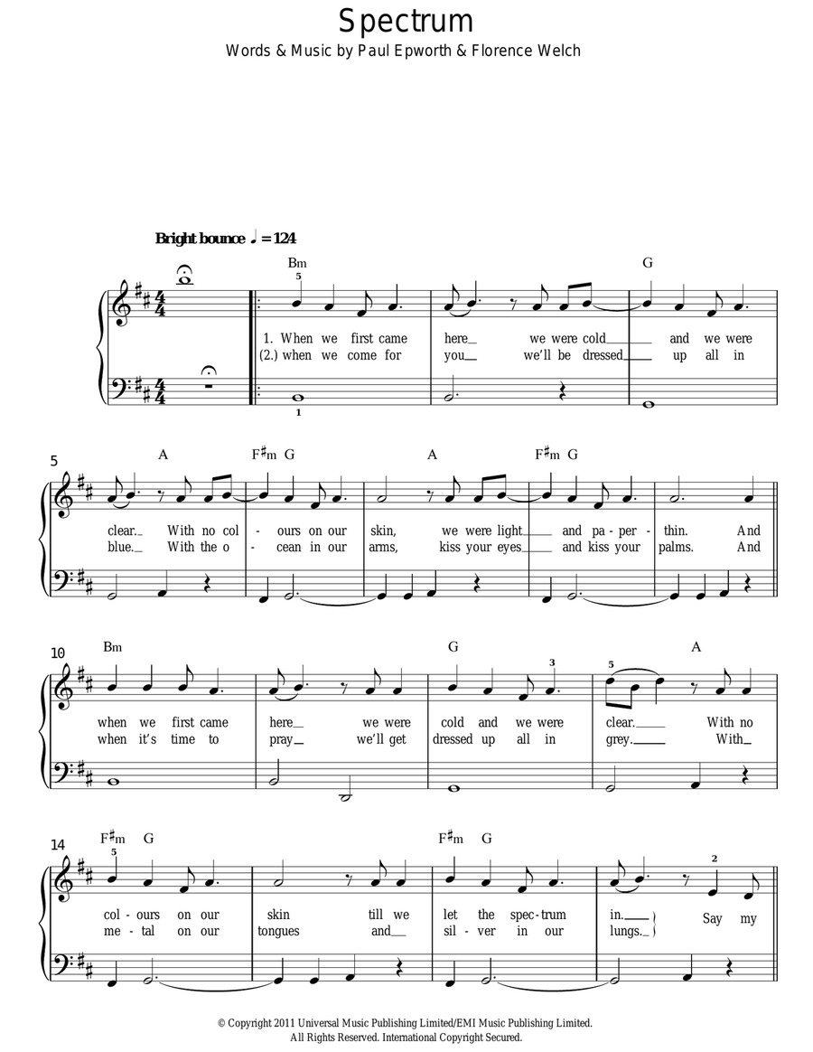 Spectrum Easy Piano scores gallery preview page 1