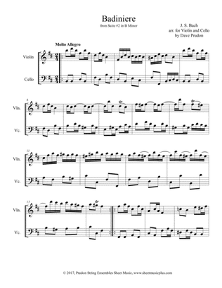 Bach Badiniere for Violin and Cello