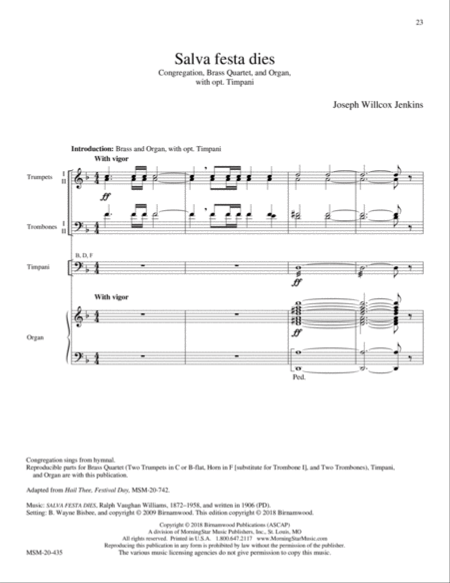 SALVE FESTA DIES Choir scores gallery preview page 1