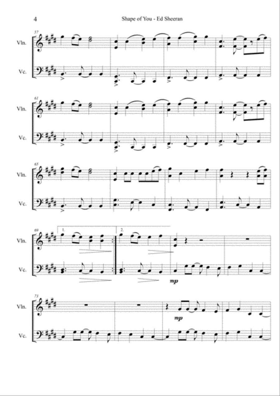 Shape Of You Set of Parts scores gallery preview page 4