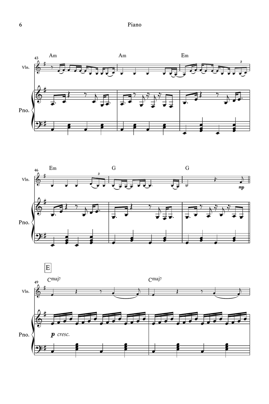 Chihiro Violin Solo scores gallery preview page 6