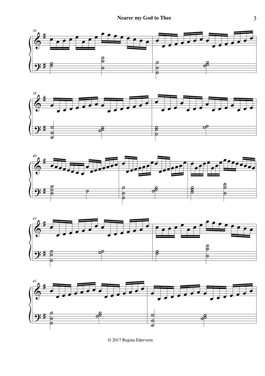Nearer my God to Thee - lever harp solo Celtic Harp scores gallery preview page 3