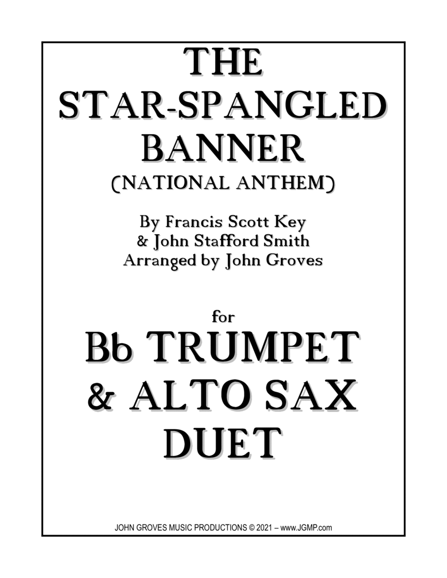 The Star-Spangled Banner (National Anthem) - Trumpet & Alto Sax Duet Alto Saxophone scores gallery preview page 1