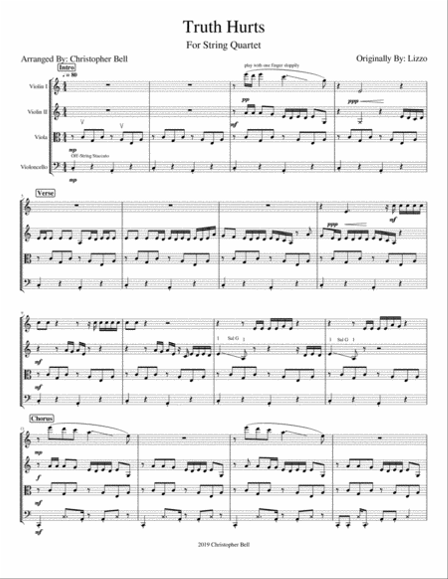 Truth Hurts Truth Hurts String Quartet scores gallery preview page 2