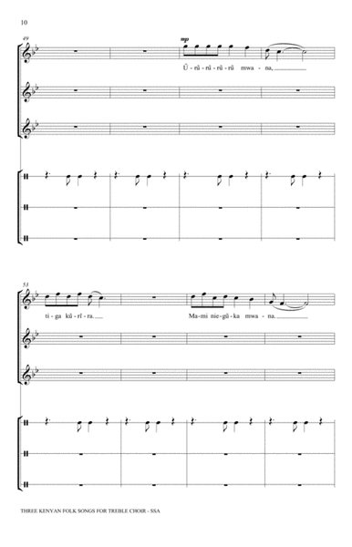 Three Kenyan Folksongs for Treble Choir