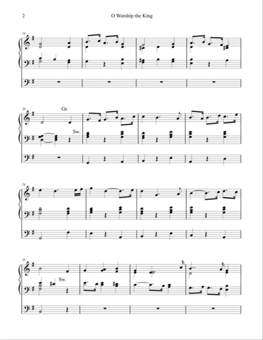 Sacred Organ Works, Vol. 2 (Hanover, Schonster, Coronation, Old 124th, Hyfrydol), by Phil Lehenbauer Organ Solo scores gallery preview page 3