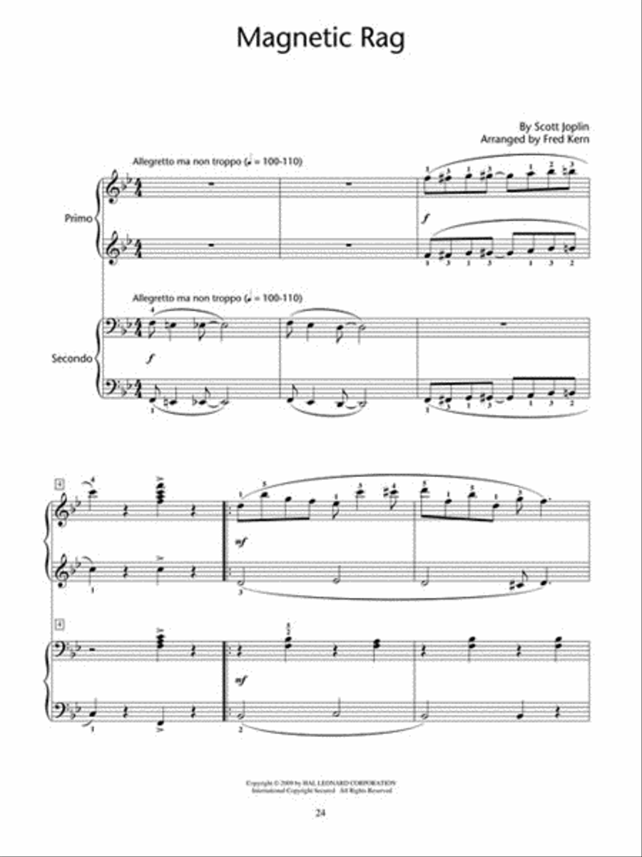 Joplin Ragtime Duets Piano Method scores gallery preview page 6