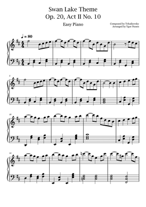 Swan Lake Theme - Tchaikovsky - Easy Piano