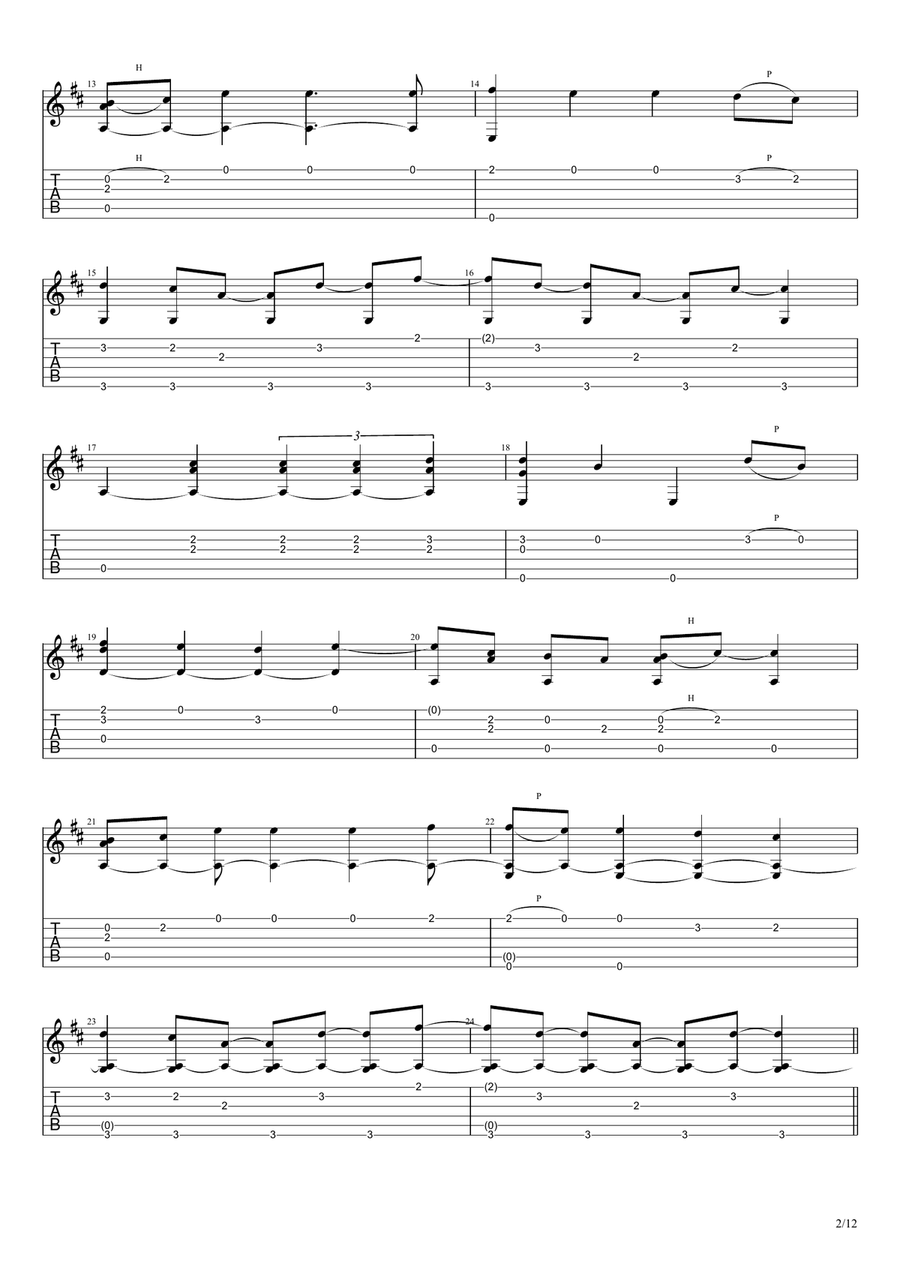 Fire And Rain Guitar Tablature scores gallery preview page 2